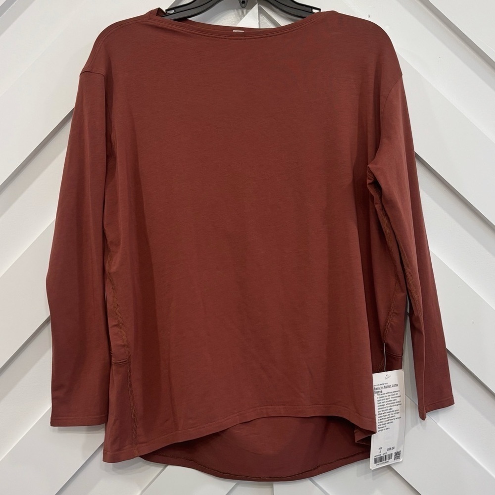 NWT Lululemon Back In Auction Long Sleeve Shirt Size 4 In Ancient Copper